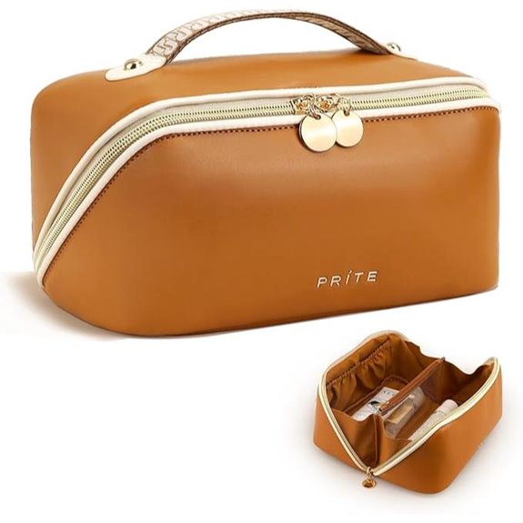 Prite Waterproof Vegan Leather Makeup Travel Bag