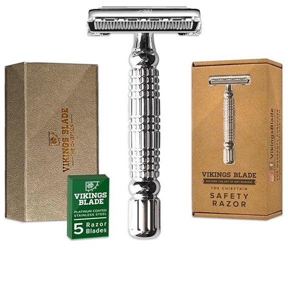 VIKINGS BLADE Double Edge Razor with Blades & Case