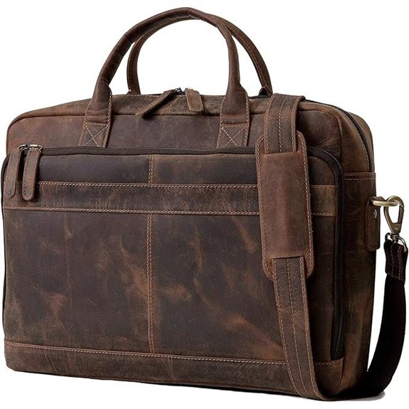 VC Vintage Couture Leather Briefcase for Men and Women