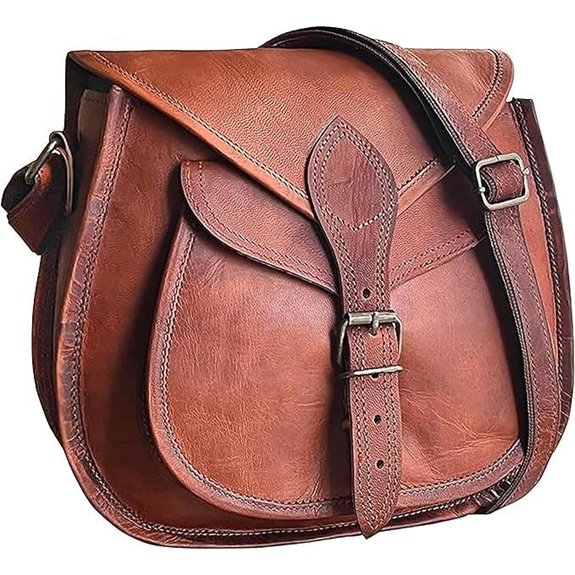 RUSTIC TOWN Leather Crossbody Satchel Bag Vintage Purses Handbags for Women