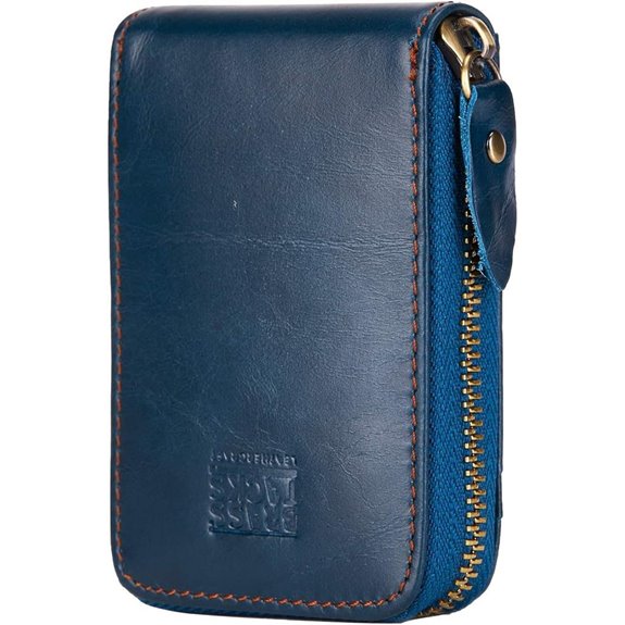 Vintage Leather RFID Wallet with Zipper Card Holder