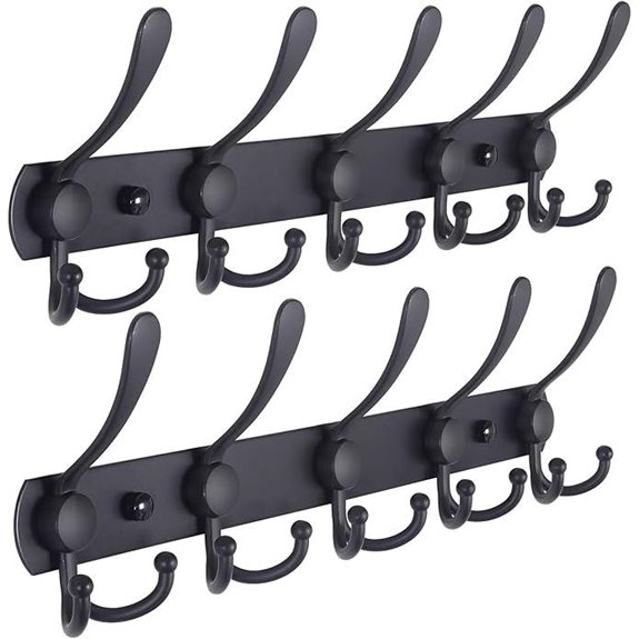 Dseap Wall-Mounted Coat Rack with 5 Hooks (2 Pack)