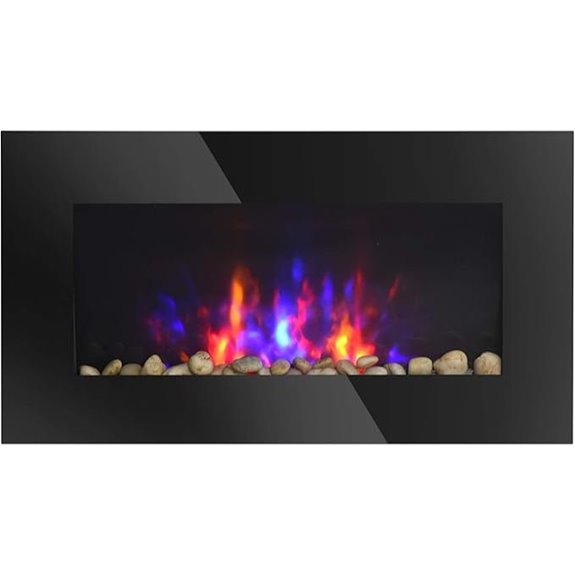 HOMCOM Wall-Mounted Electric Fireplace with Remote