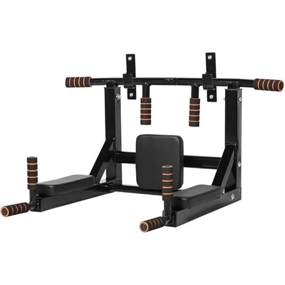 NEWAN Wall-Mounted Pull Up Bar with Multi-Grip Support