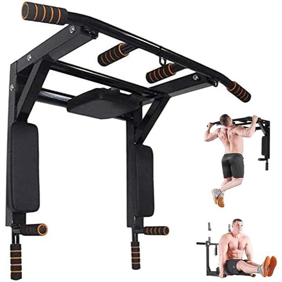 ptlsy Wall-Mounted Pull Up Bar & Dip Station