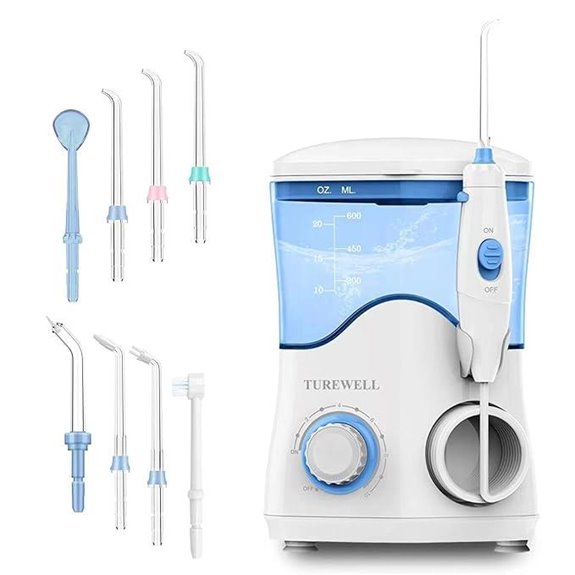 TUREWELL FC162 Water Dental Flosser with Tips and Pressure