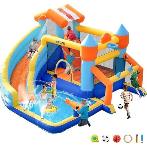 Inflatable Bounce House with Water Slide for Kids