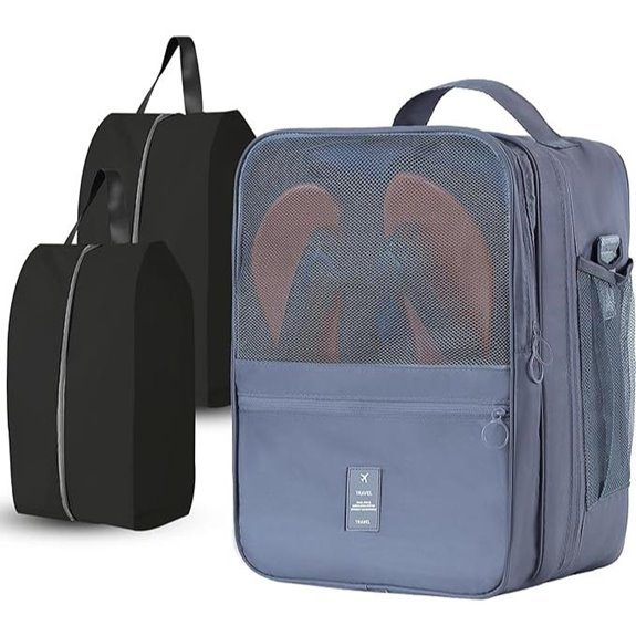 Travel Shoe Bags 4-Pair Waterproof Washable 2-Pack