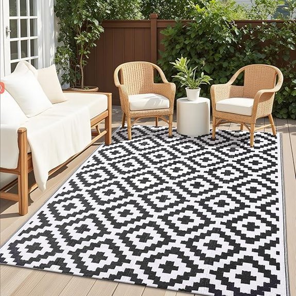 OLANLY Waterproof Outdoor Rug 5x8 ft