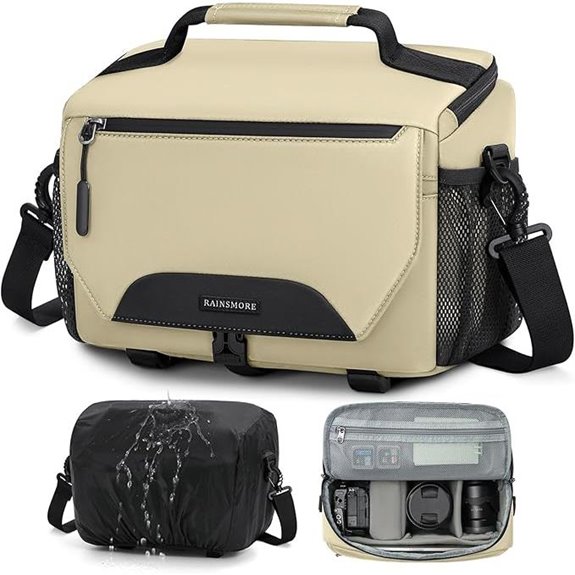 RAINSMORE Waterproof Camera Sling Bag with Tripod Holder