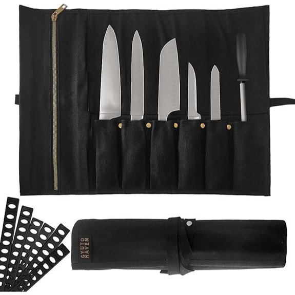 Chef Knife Roll Bag with 6 Slots and Water Resistance