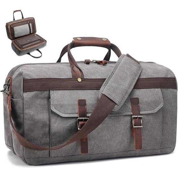 Waterproof Leather Canvas Duffle Bag for Travel