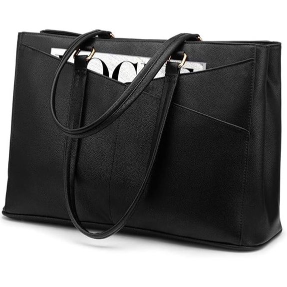 LOVEVOOK Waterproof Leather Laptop Tote Bag for Women