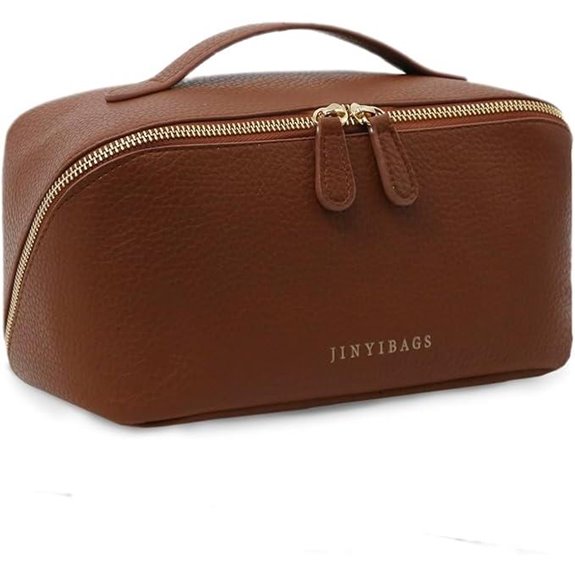 Travel Makeup Bag with Waterproof Leather
