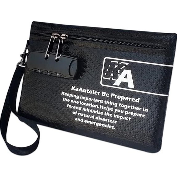 Fireproof Waterproof Locking Money and Valuables Bag
