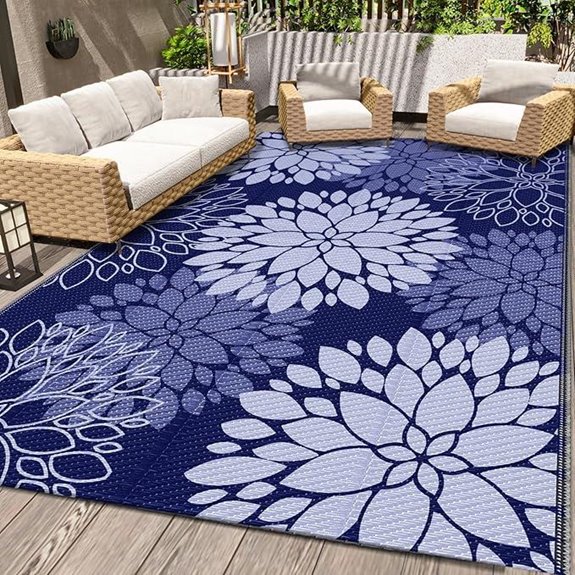 LuxStep Waterproof Outdoor Rug (5' x 8' Blue)