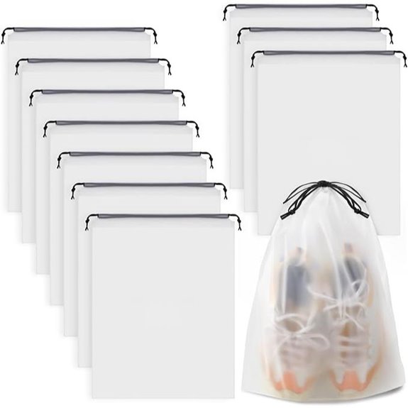 Clear Shoe Bags (10 Pack Waterproof Drawstring)