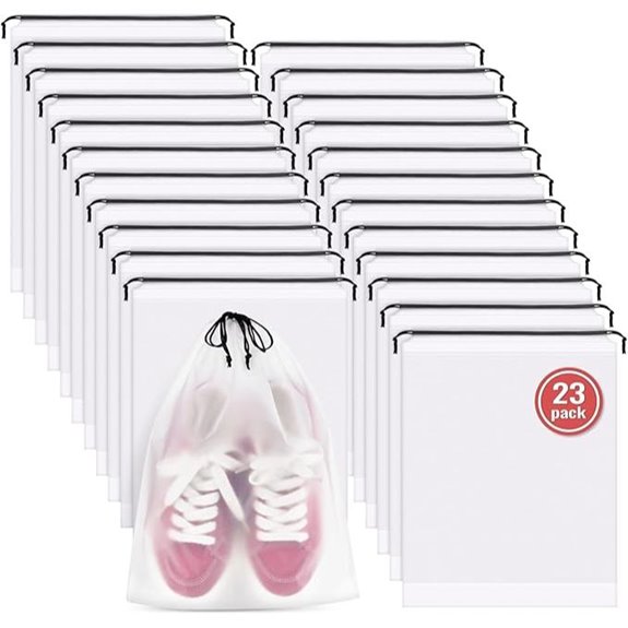 23-Pack Waterproof Travel Shoe Bags