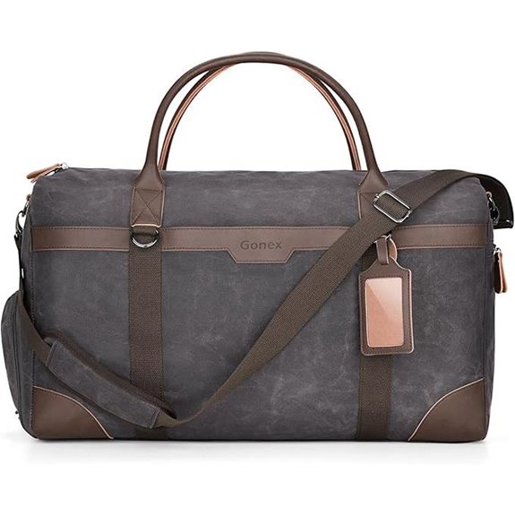 Gonex Waxed Canvas Duffel Bag with Shoes Compartment
