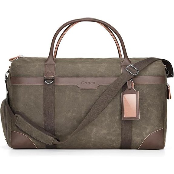 Gonex Waxed Canvas Duffle Bag with Shoes Compartment