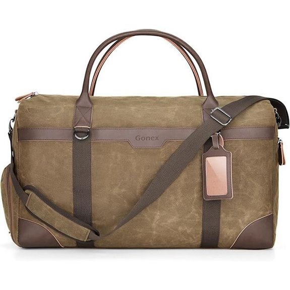 Gonex Waxed Canvas Duffel Bag with Shoes Compartment
