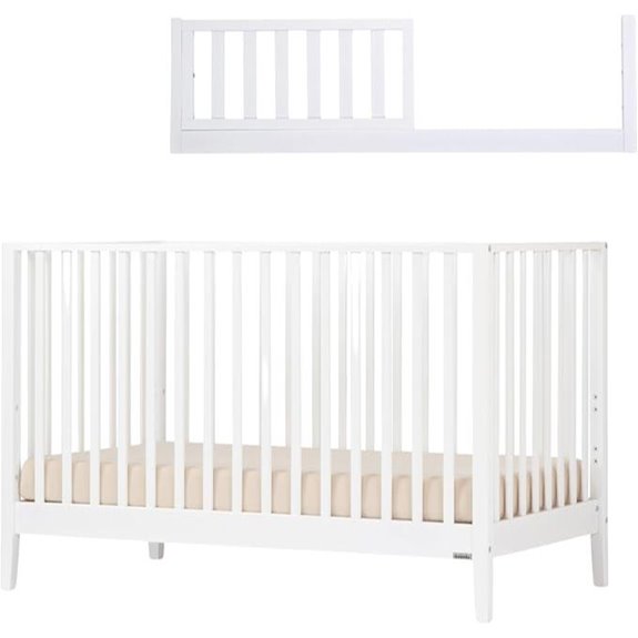 Dadada Baby LaLa 3-in-1 Convertible Crib (White)