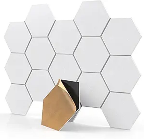 18 Pack White Hexagon Acoustic Wall Panels