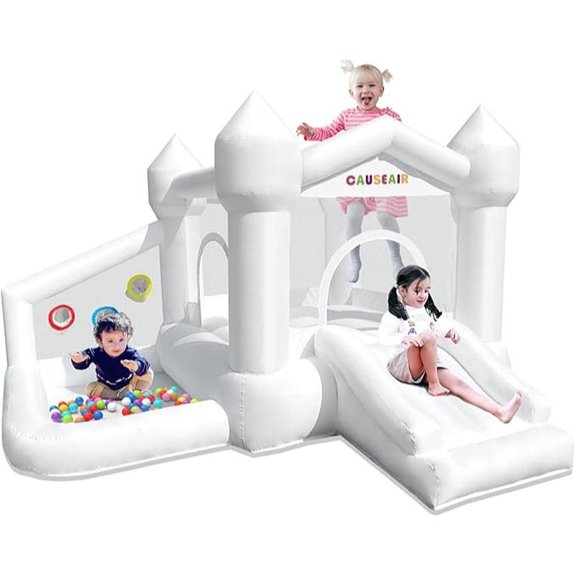 Inflatable White Bounce House with Ball Pit