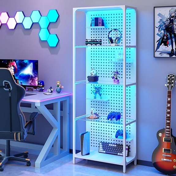 White 4-Tier LED Display Cabinet for Collectibles