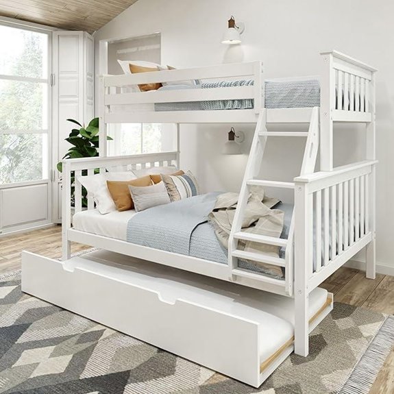Max & Lily Bunk Bed with Trundle White