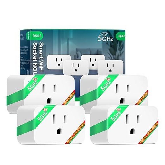 NOUS Wi-Fi Smart Plug 4-Pack with Energy Monitoring
