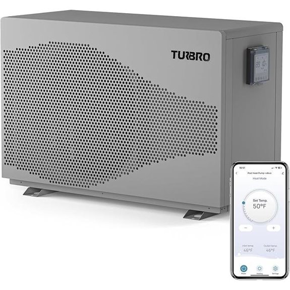 TURBRO 58,000 BTU WiFi Pool Heat Pump