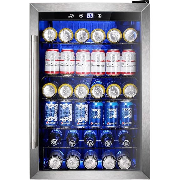 37-Bottle Wine Cooler with Reversible Glass Door