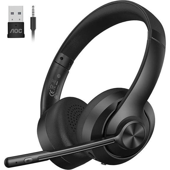 AOC Wireless Bluetooth Headset with Noise Canceling Mic
