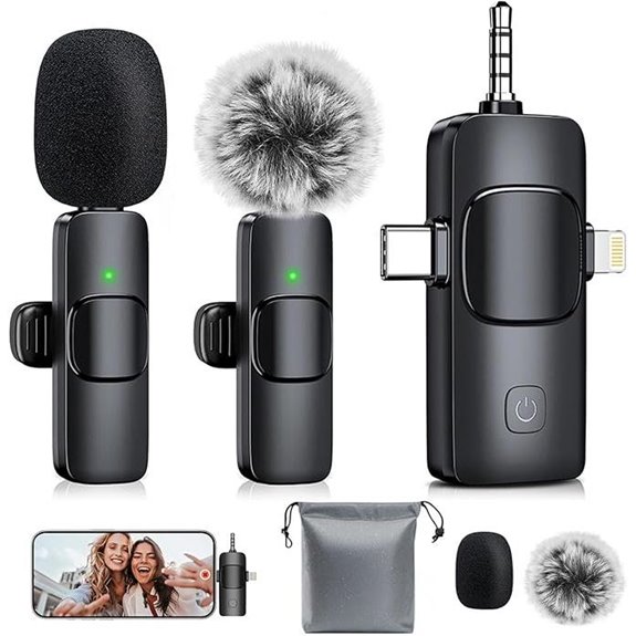 3-in-1 Wireless Lavalier Microphone for iPhone