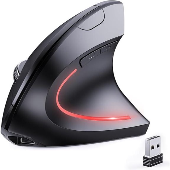 Rechargeable Wireless Mouse with 6 Silent Buttons