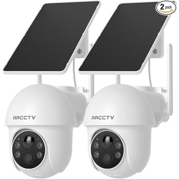 Wireless Solar Security Cameras 2-Pack with Night Vision