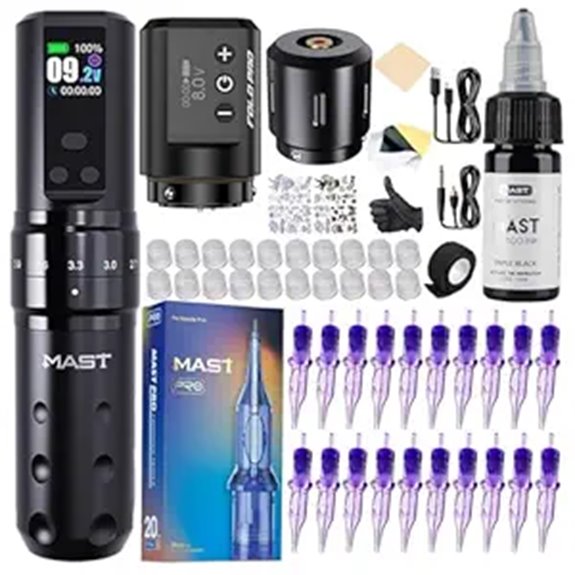 Mast Fold2 Pro Cordless Tattoo Kit with Batteries