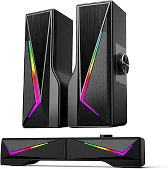 Bluetooth & USB Gaming Computer Speakers with RGB