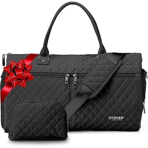 STOVER Women's Convertible Travel Duffel Bag (Black)