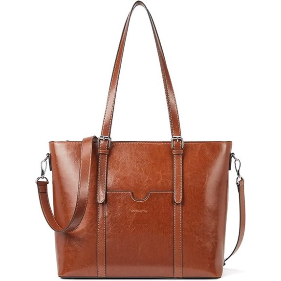 BOSTANTEN Women's Leather Laptop Tote Bag