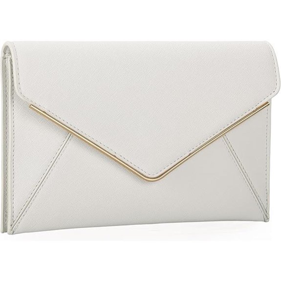 DEXMAY Women's Elegant Saffiano Leather Clutch