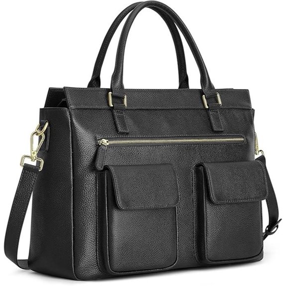 Kattee Women's Leather Laptop Briefcase with Strap