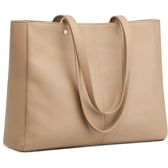 Kattee Women's Leather Work Tote with Luggage Sleeve