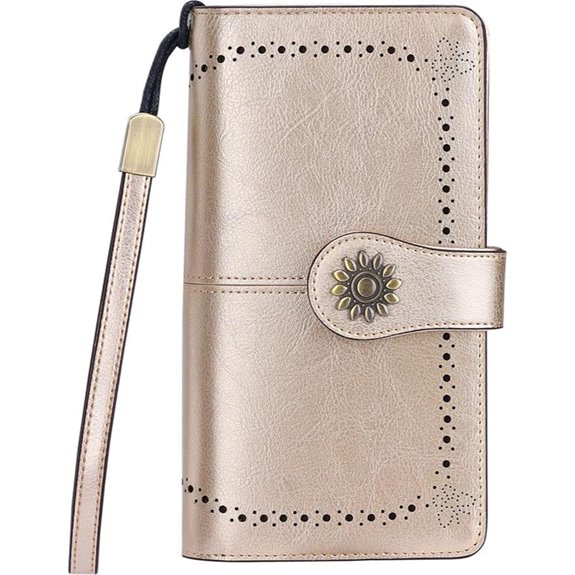 Lavemi Women's Leather RFID Wallet Wristlet Clutch