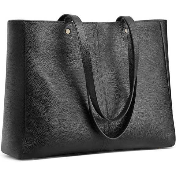 Kattee Women's Leather Tote with Luggage Sleeve