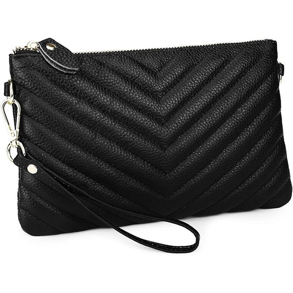 YALUXE Women's Leather Wristlet Clutch with Phone Pocket