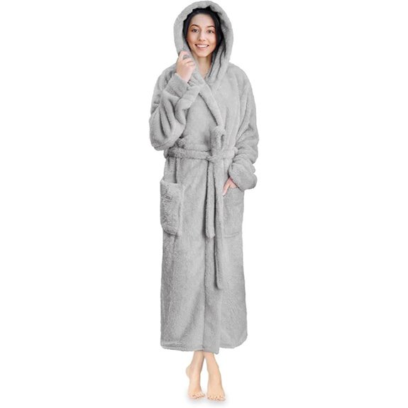 PAVILIA Women Hooded Plush Fleece Sherpa Robe