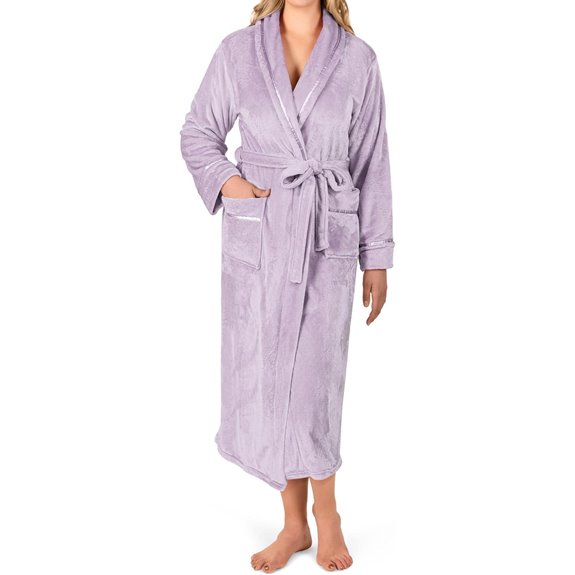 PAVILIA Women's Fleece Plush Long Bathrobe