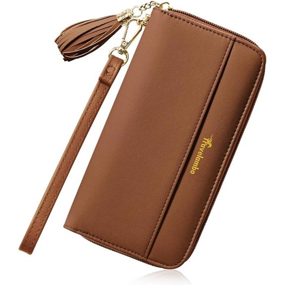 Travelambo Women's Tassel Bifold Wallet with Wristlet